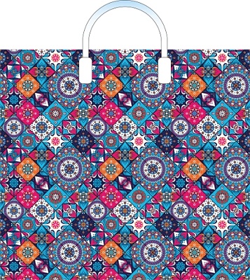 Пакет ПЭ с пластмассовыми ручками 38x34+3см (х10) (Калейдоскоп), ПЛР66537