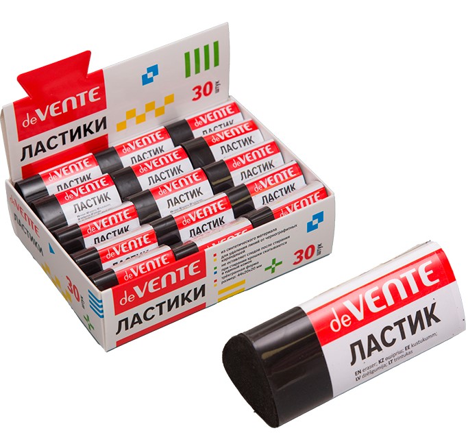 Ластик 'deVENTE. Black' синтетический (ECO-PVC), трёхгранный черный, 4070322