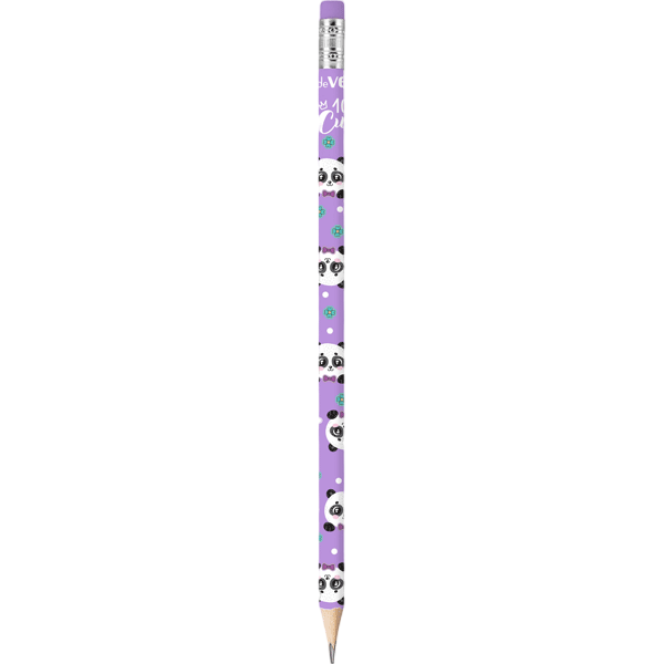 Карандаш чернографитный 'deVENTE. 100% Cute. Panda' HB, 2 мм, трёхгранный, с ластиком, 5032113