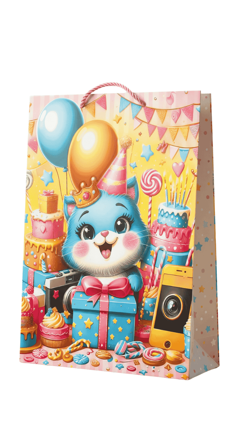 Пакет бумажный подарочный 30х12х41,5 см, дизайн ассорти, 751L-1