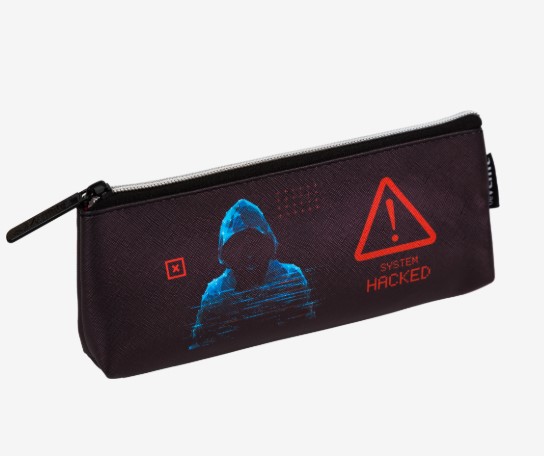 Пенал 'deVENTE Label. Hacker' 21x8x3,5 см, треугольный для 45 предметов, на молнии, 7026505