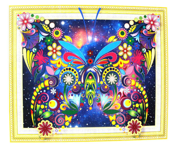 АЛМАЗНАЯ МОЗАЙКА , DARLENS , 'ЦВЕТНАЯ БАБОЧКА' , 400х500 мм ,15 цв, SJ1012